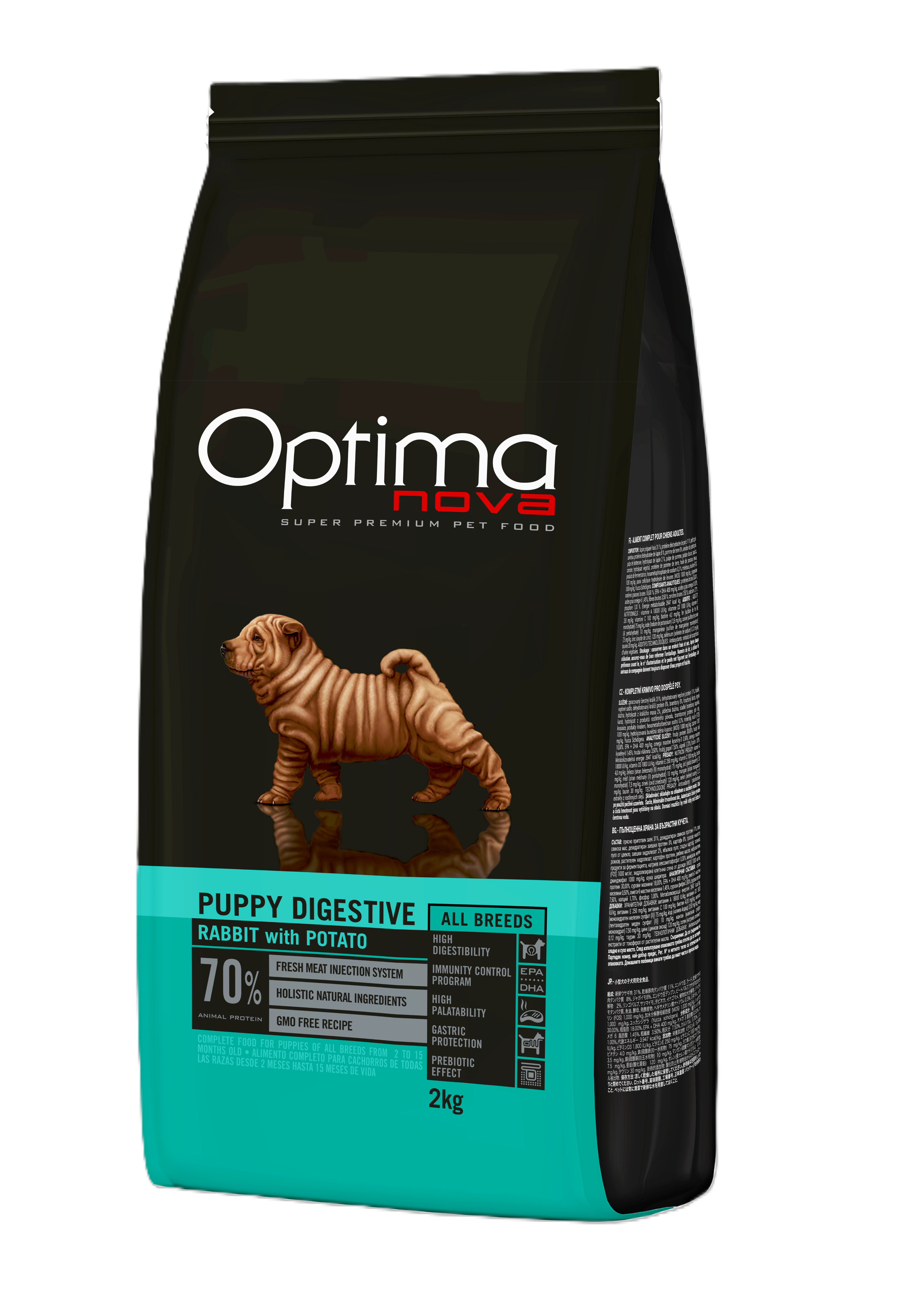 Optima Nova Puppy Digestive med kanin GF - 2 kg