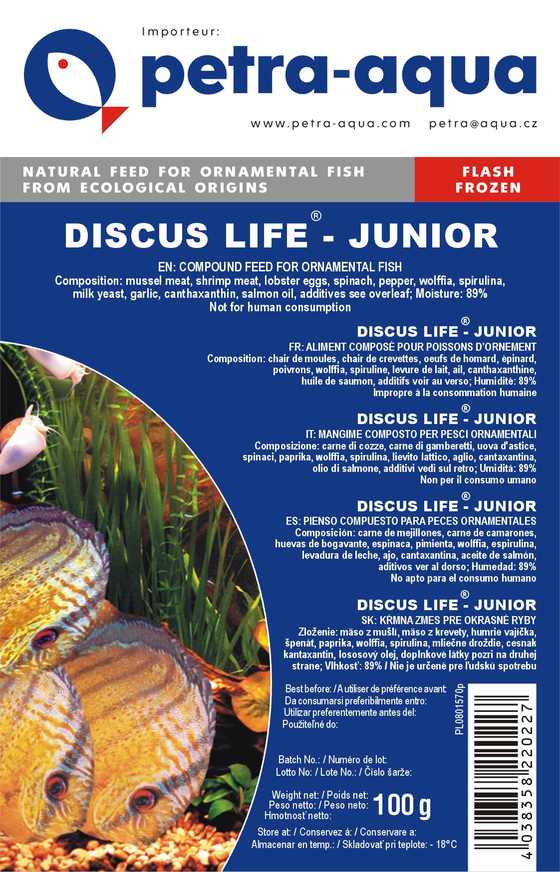 DISCUS LIFE - junior frossen 100g