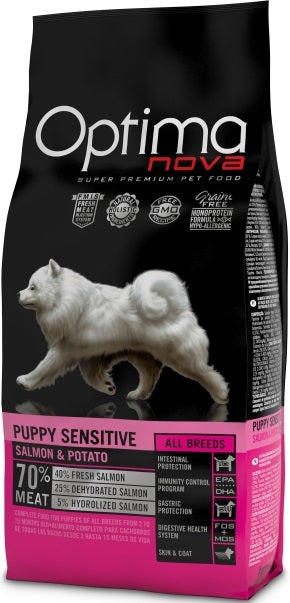Optima Nova Puppy Sensitive med laks GF - 12 kg
