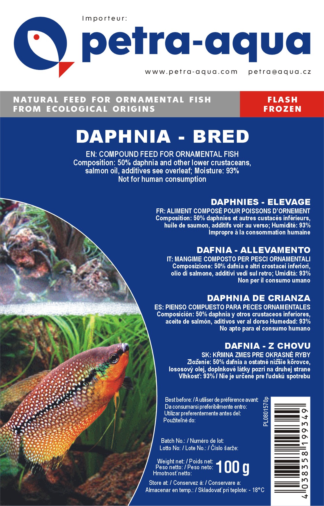 Daphnia, bred frossen 100g