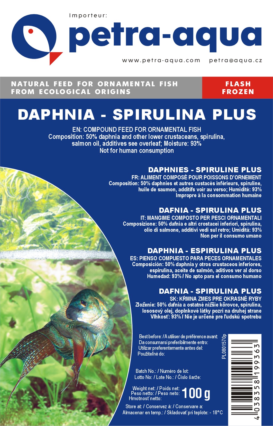 Daphnia - Spirulina plus frossen 100g