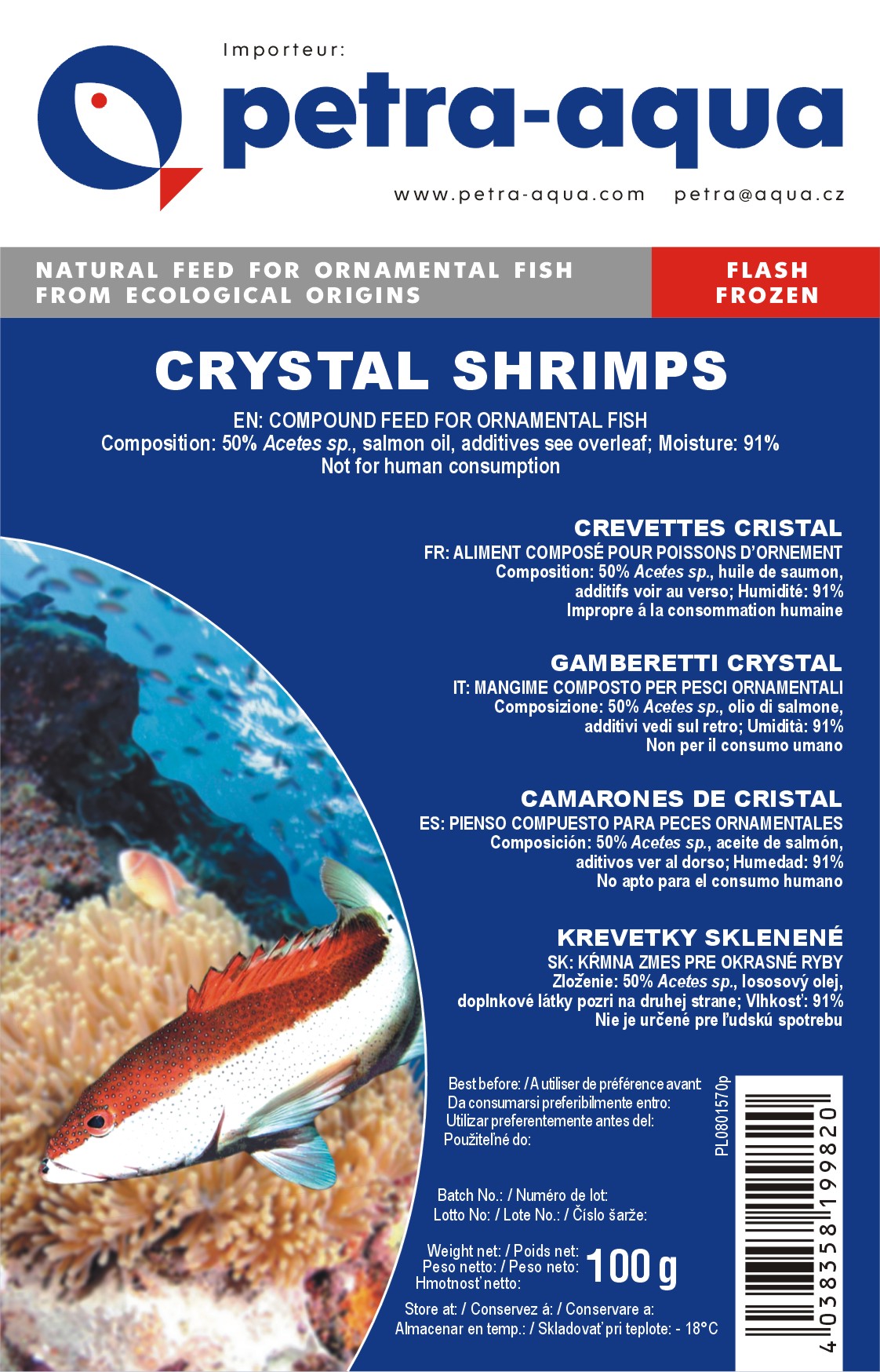Crystal-shrimp frossen 100g
