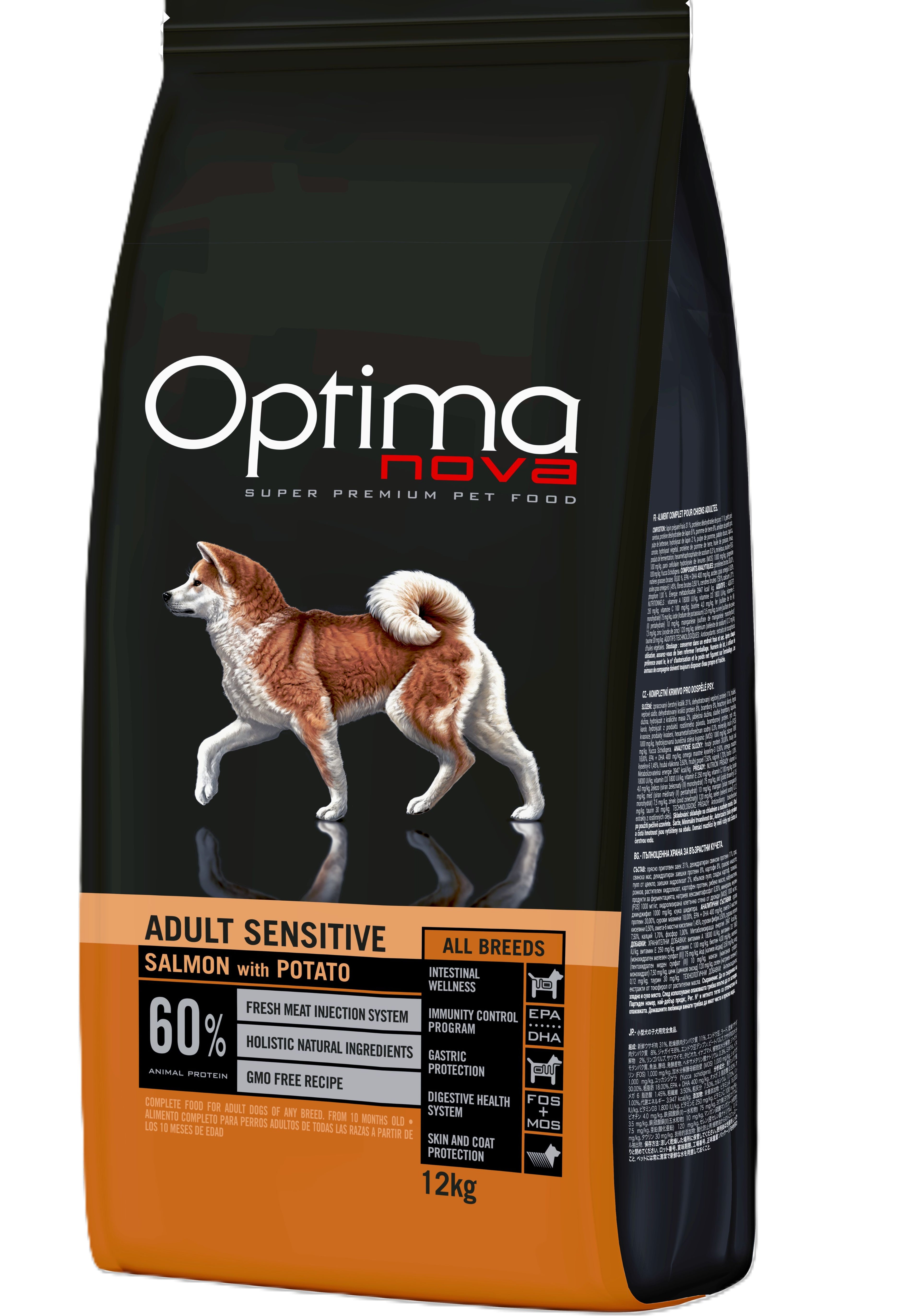 Optima Nova Adult Sensitive med laks GF - 12 kg