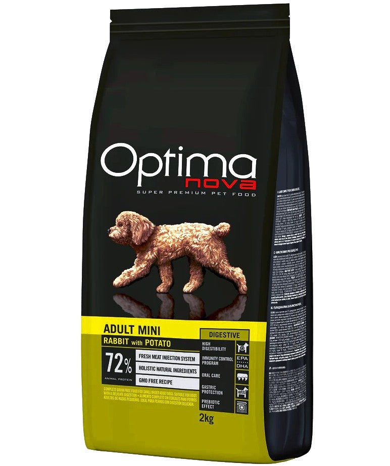 Optima Nova Adult Mini Digestive med kanin GF - 6 kg