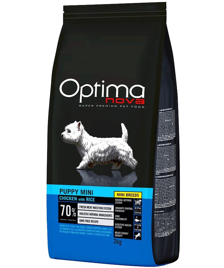 Optima Nova Puppy Mini kylling med ris 2 kg