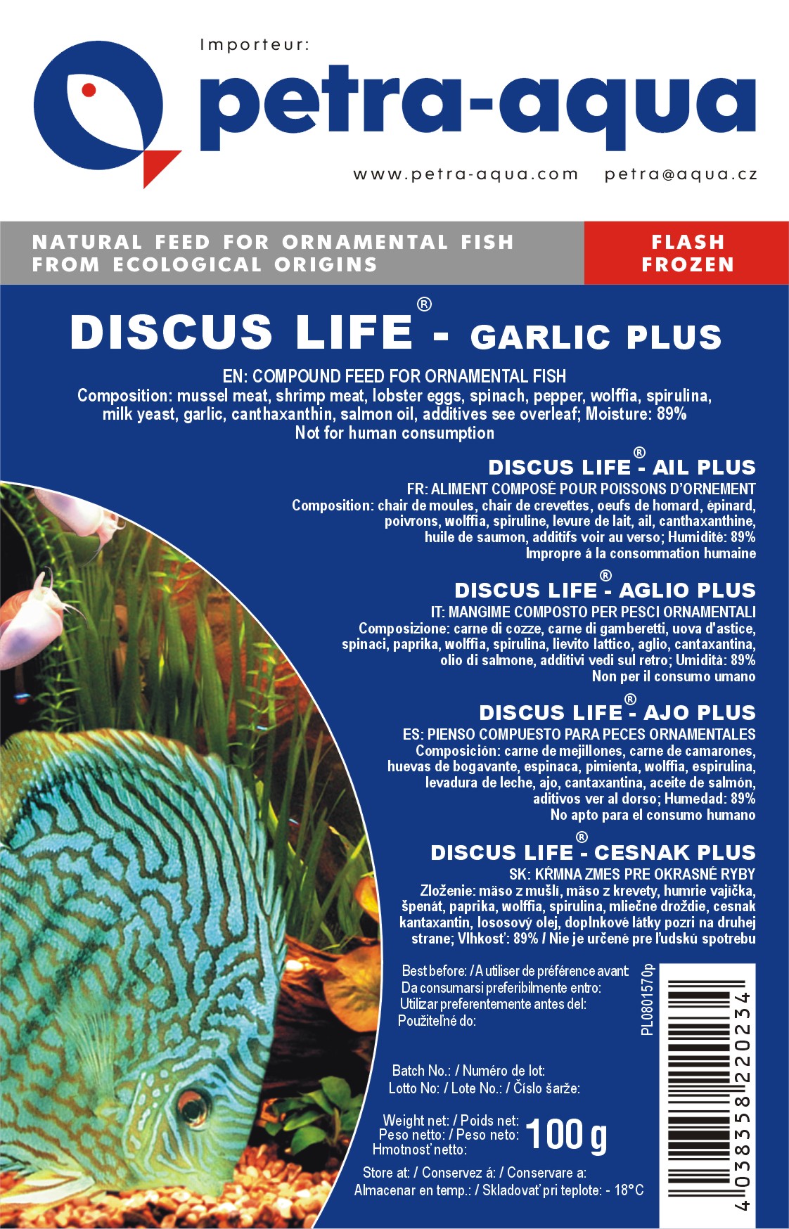 DISCUS LIFE - garlic plus frossen 100g