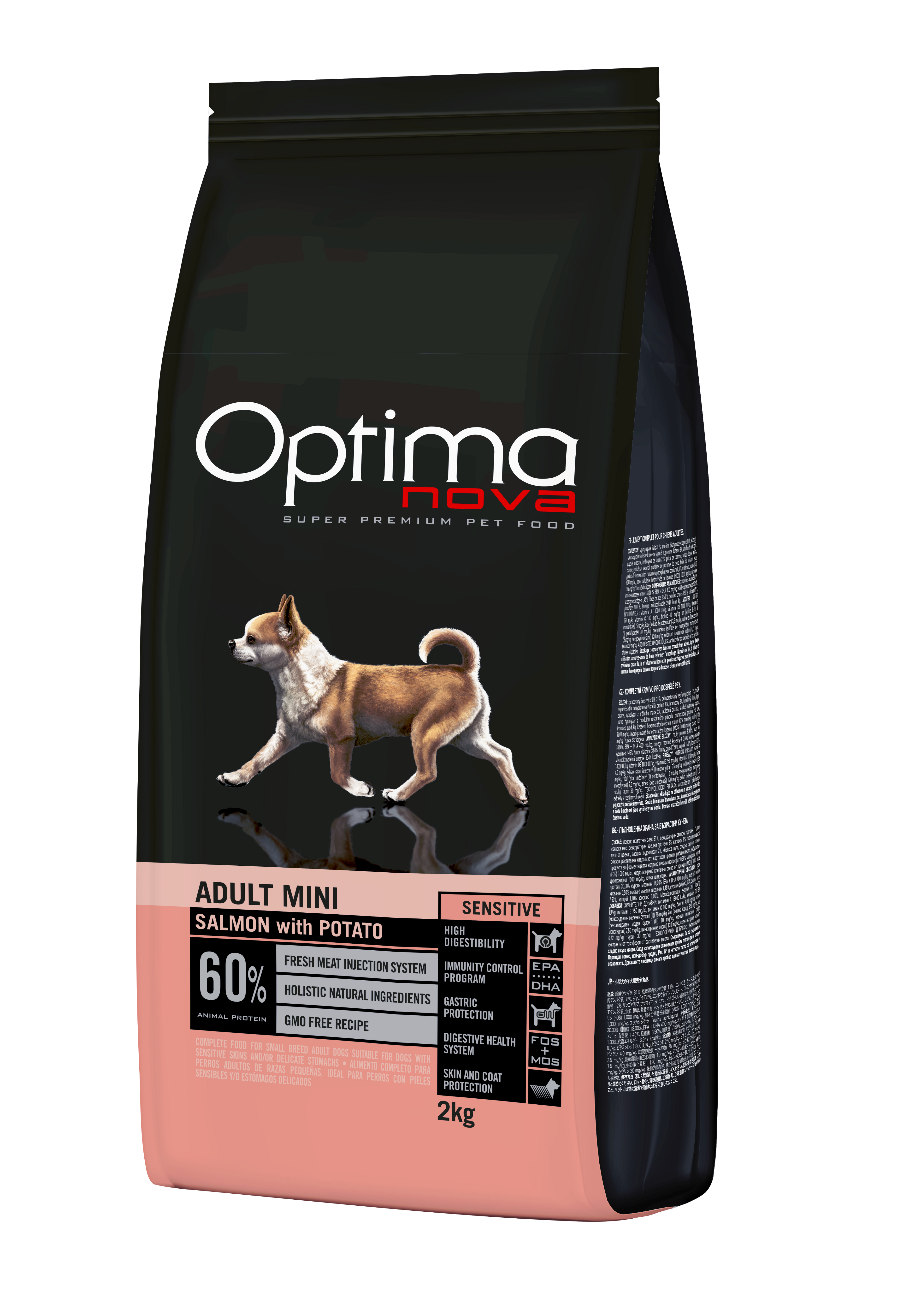 Optima Nova Adult Mini Sensitive med laks GF - 2 kg