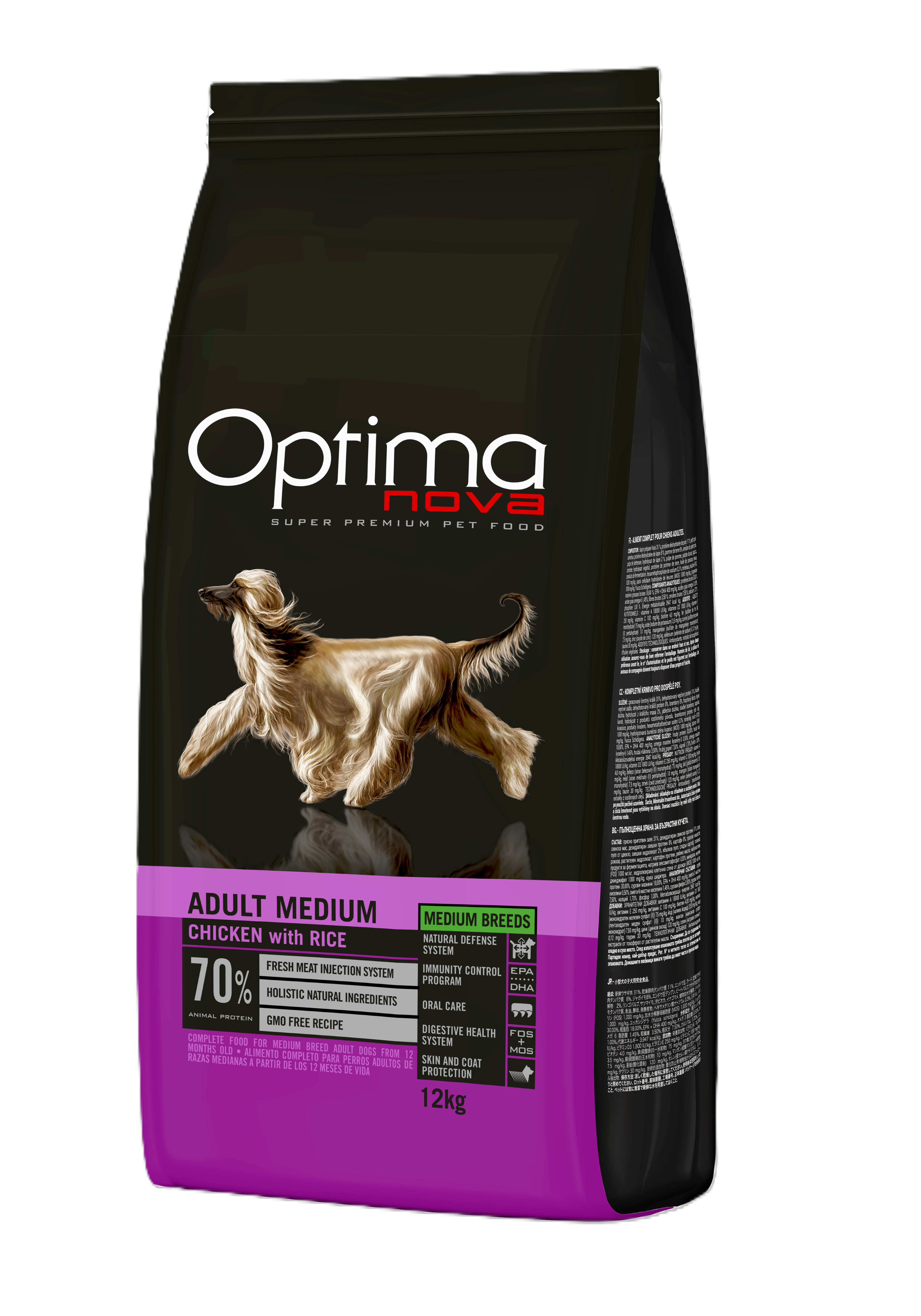 Optima Nova Adult Medium Kylling og ris - 12 kg