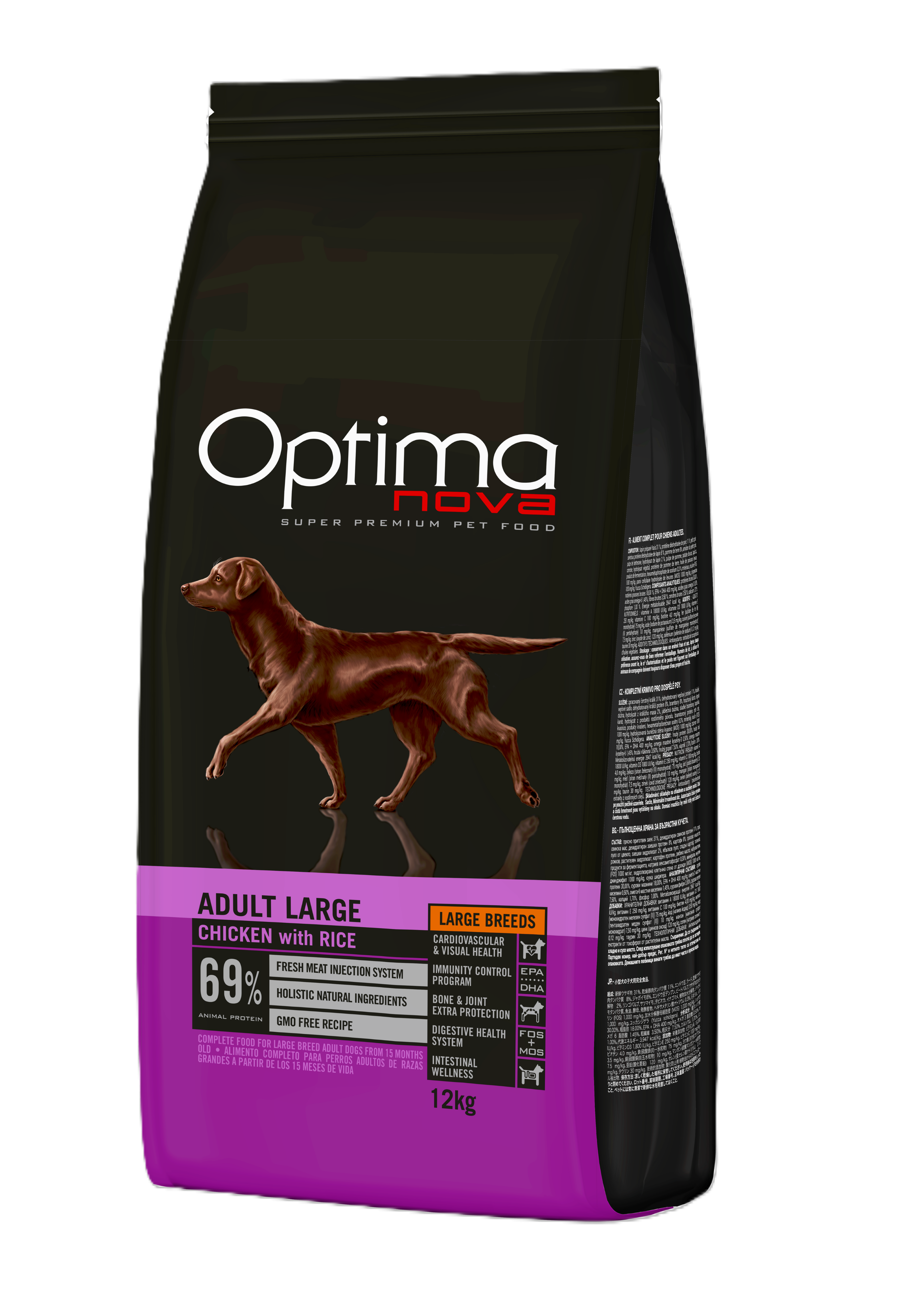 Optima Nova Adult Large Kylling og ris - 12 kg